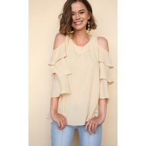 FINAL SALE 🆕🌿RUFFLE SLEEVE BLOUSE🌿